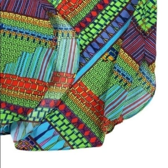 Mara Hoffman Short easy Dress Green Kasuri print Size medium - Picture 6 of 11